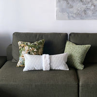 HKM-708307 Monet Forest Green Decorative Pillow with Feather Velvet Filling, 48x48cm
