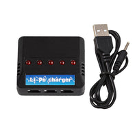 HKM-708371 Smart USB Charger for 3.7V Lithium Batteries - 5-Port Charging Hub