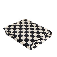 HKM-708499 Checkered Flannel Blanket - Thick Polyester Fiber for All Seasons (100x150cm)
