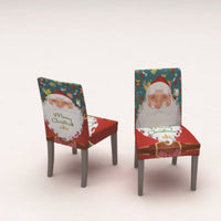 HKM-708563 Christmas-Themed Digital Printed Chair Cover - 38 x 60 cm Size, Package Options Available
