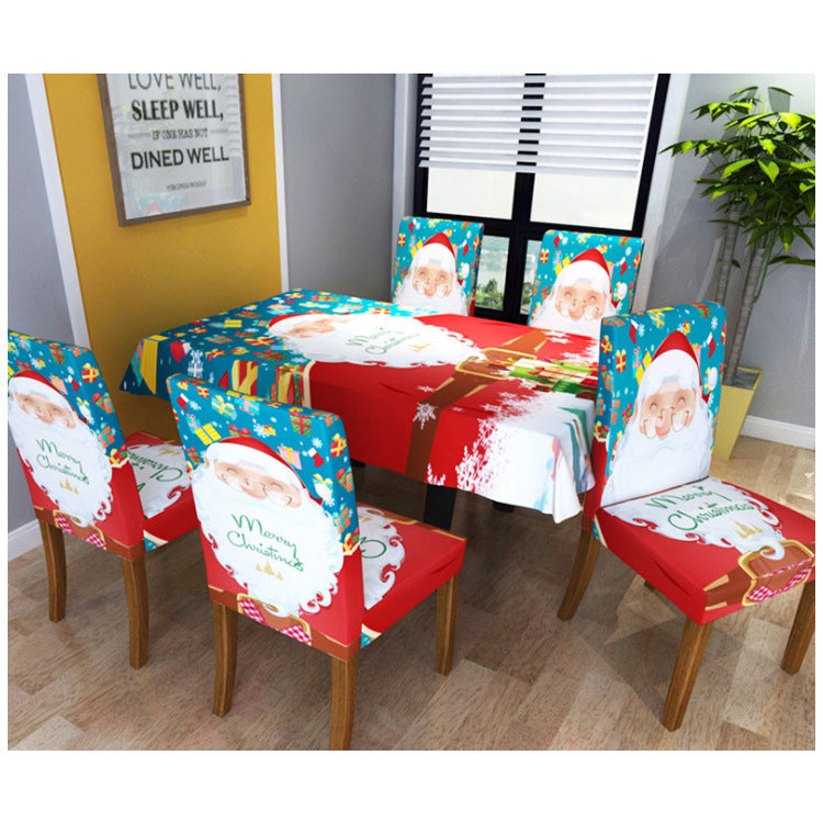 HKM-708563 Christmas-Themed Digital Printed Chair Cover - 38 x 60 cm Size, Package Options Available