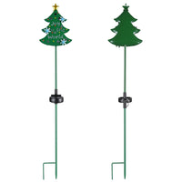 HKM-708627 Solar Christmas Tree Stake Lights with Snowflake Design - Decorative Garden Lighting for Holiday Celebrations