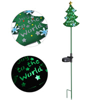 HKM-708627 Solar Christmas Tree Stake Lights with Snowflake Design - Decorative Garden Lighting for Holiday Celebrations
