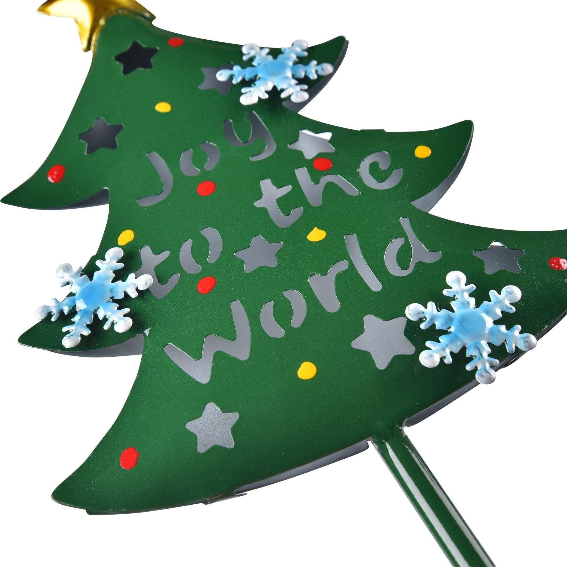 HKM-708627 Solar Christmas Tree Stake Lights with Snowflake Design - Decorative Garden Lighting for Holiday Celebrations