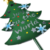 HKM-708627 Solar Christmas Tree Stake Lights with Snowflake Design - Decorative Garden Lighting for Holiday Celebrations