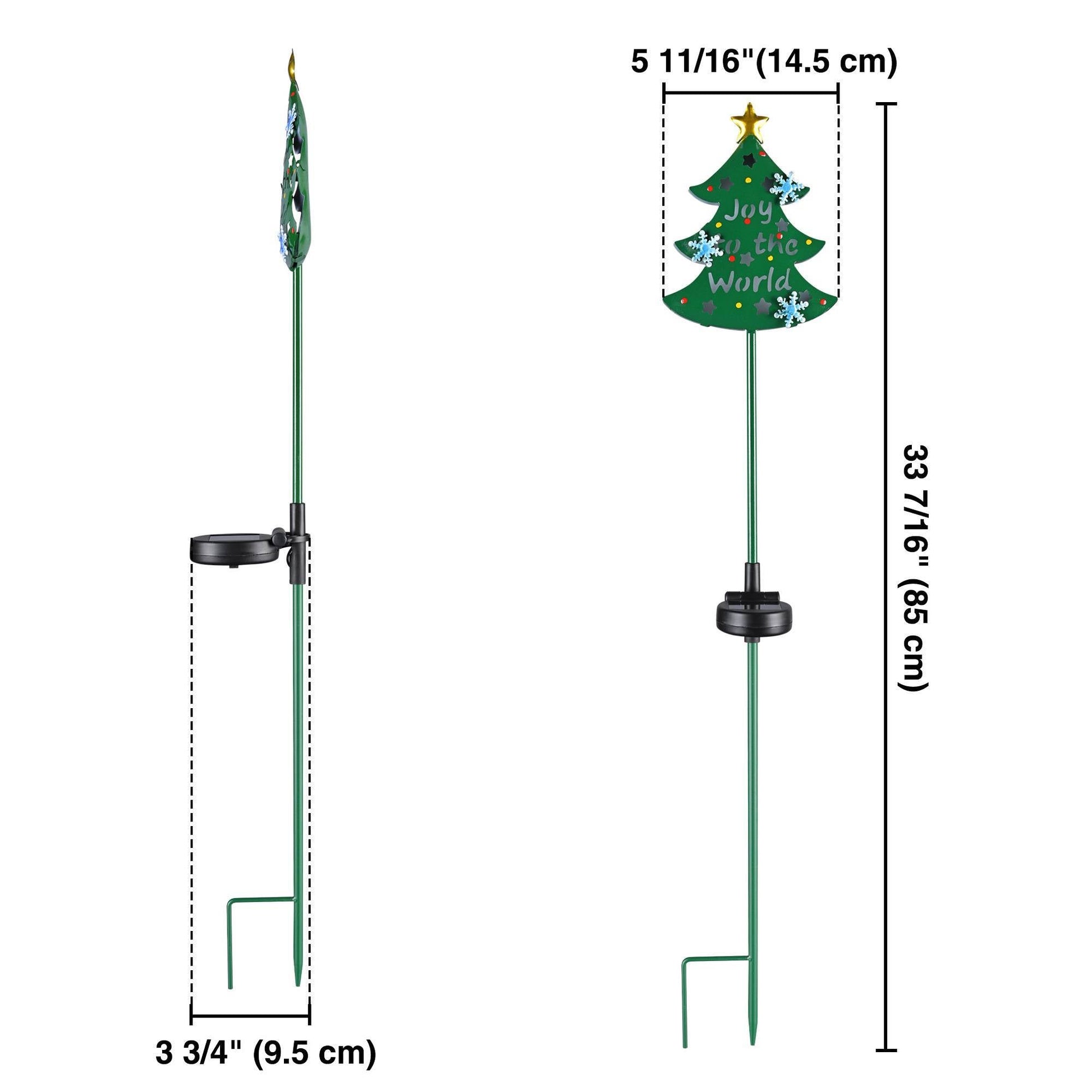 HKM-708627 Solar Christmas Tree Stake Lights with Snowflake Design - Decorative Garden Lighting for Holiday Celebrations
