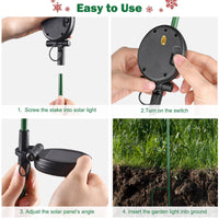 HKM-708627 Solar Christmas Tree Stake Lights with Snowflake Design - Decorative Garden Lighting for Holiday Celebrations