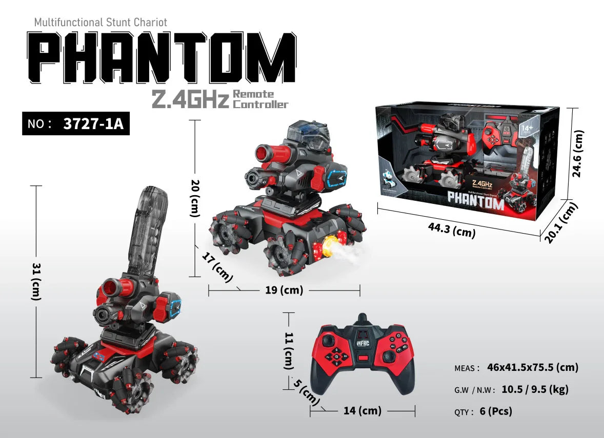 HKM-708755 2.4G Multi-Functional RC Stunt Car with Light, Music, and Bubble Spray for Indoor and Outdoor Use