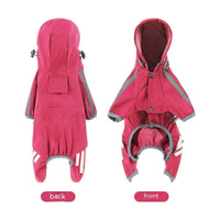 HKM-708819 Reflective Stripe Raincoat Cape for Dogs in Pink, Blue, Yellow, and Purple - Sizes S to XXL