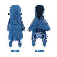HKM-708819 Reflective Stripe Raincoat Cape for Dogs in Pink, Blue, Yellow, and Purple - Sizes S to XXL