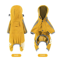 HKM-708819 Reflective Stripe Raincoat Cape for Dogs in Pink, Blue, Yellow, and Purple - Sizes S to XXL
