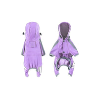 HKM-708819 Reflective Stripe Raincoat Cape for Dogs in Pink, Blue, Yellow, and Purple - Sizes S to XXL