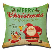 HKM-708883 Christmas Cushion Cover - Cotton and Linen Holiday Pillowcase, 45x45cm, 3D PP Cotton Filling