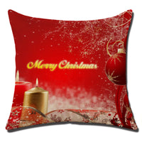 HKM-708883 Christmas Cushion Cover - Cotton and Linen Holiday Pillowcase, 45x45cm, 3D PP Cotton Filling