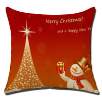 HKM-708883 Christmas Cushion Cover - Cotton and Linen Holiday Pillowcase, 45x45cm, 3D PP Cotton Filling