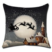 HKM-708883 Christmas Cushion Cover - Cotton and Linen Holiday Pillowcase, 45x45cm, 3D PP Cotton Filling