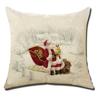 HKM-708883 Christmas Cushion Cover - Cotton and Linen Holiday Pillowcase, 45x45cm, 3D PP Cotton Filling