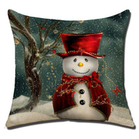 HKM-708883 Christmas Cushion Cover - Cotton and Linen Holiday Pillowcase, 45x45cm, 3D PP Cotton Filling