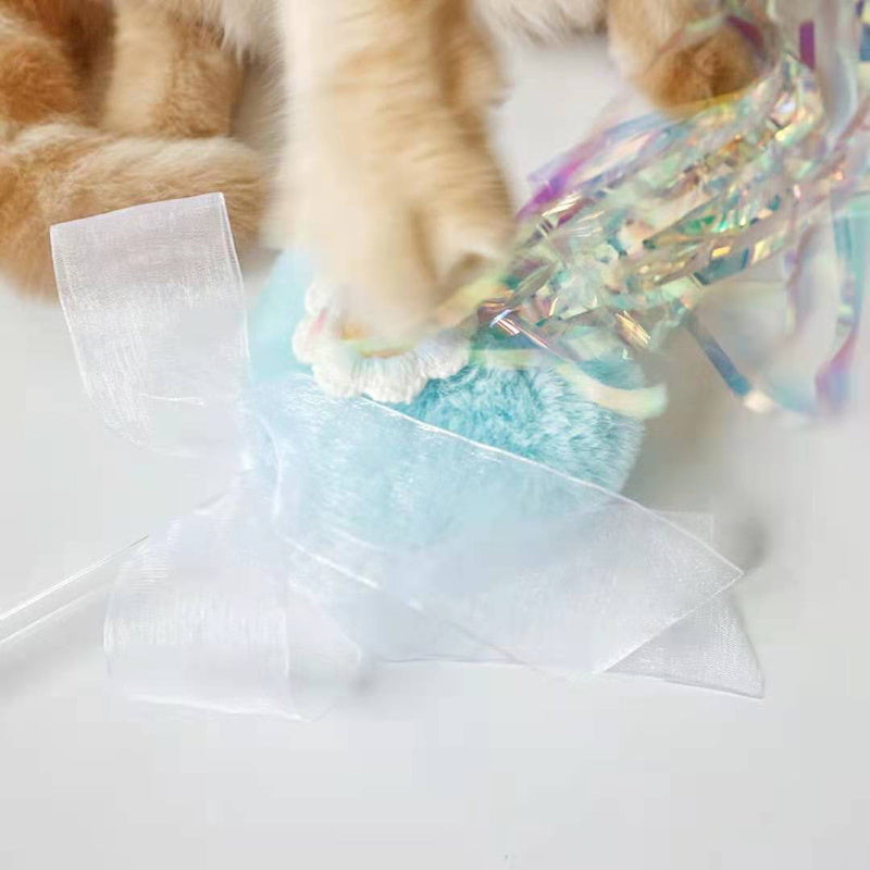 HKM-708947 Plush Love Tassel Funny Cat Stick Toy