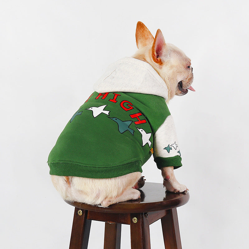 HKM-709011 Warm Green Teddy Winter Hoodie for Pets - Available in Various Sizes L to 4XL