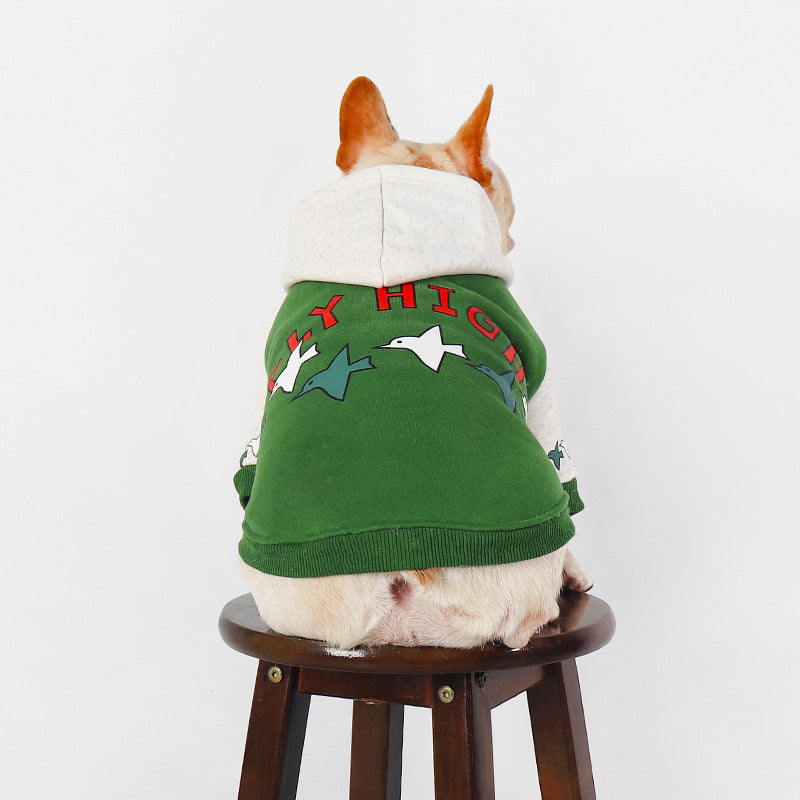 HKM-709011 Warm Green Teddy Winter Hoodie for Pets - Available in Various Sizes L to 4XL