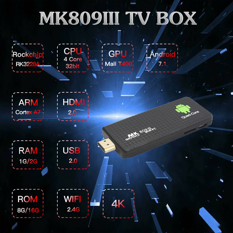 HKM-709203 Cortex-A7 Quad-Core Android TV Player with 8GB Storage, 2GB RAM, HDMI Output, and 1080P Video Support