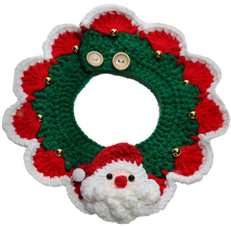 HKM-709203 Knitted Wool Christmas Bib with Super Wide Bow Tie - Unisex Sizes XS to L