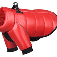 HKM-709203 Warm Waterproof Dog Down Jacket for Small Dogs - Cotton Two-Leg Design for Winter Comfort