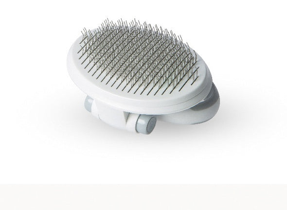 HKM-709267 Self-Cleaning Pet Wire Brush in White, Pink, and Blue - Plastic Comb Brush