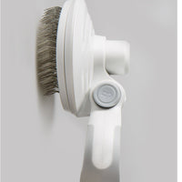 HKM-709267 Self-Cleaning Pet Wire Brush in White, Pink, and Blue - Plastic Comb Brush