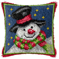 HKM-709395 DIY Handmade Christmas Cushion Wool Embroidered Pillow Craft Kit with Printed Pattern and Accessories