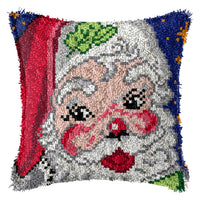 HKM-709395 DIY Handmade Christmas Cushion Wool Embroidered Pillow Craft Kit with Printed Pattern and Accessories