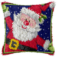 HKM-709395 DIY Handmade Christmas Cushion Wool Embroidered Pillow Craft Kit with Printed Pattern and Accessories