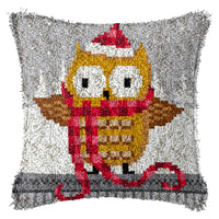 HKM-709395 DIY Handmade Christmas Cushion Wool Embroidered Pillow Craft Kit with Printed Pattern and Accessories