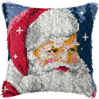 HKM-709395 DIY Handmade Christmas Cushion Wool Embroidered Pillow Craft Kit with Printed Pattern and Accessories
