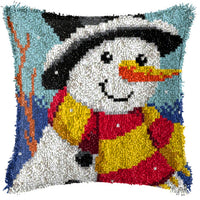 HKM-709395 DIY Handmade Christmas Cushion Wool Embroidered Pillow Craft Kit with Printed Pattern and Accessories