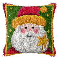 HKM-709395 DIY Handmade Christmas Cushion Wool Embroidered Pillow Craft Kit with Printed Pattern and Accessories
