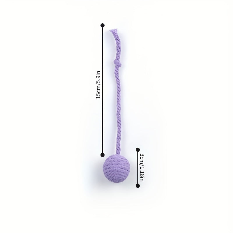 HKM-709523 Interactive Cat Toy Ball with Rope and Built-in Bell for Kittens