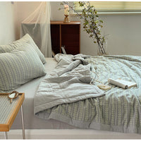 HKM-709651 Double-Sided Plaid Summer Quilt - Lightweight, Breathable Comforter for Bedrooms and Living Areas, Multiple Sizes Available