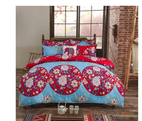 HKM-709651 Four-Piece Printed Polyester Bedding Set with Various Sizes and Pillowcase Options