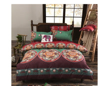 HKM-709651 Four-Piece Printed Polyester Bedding Set with Various Sizes and Pillowcase Options