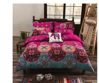 HKM-709651 Four-Piece Printed Polyester Bedding Set with Various Sizes and Pillowcase Options