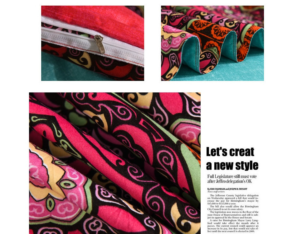 HKM-709651 Four-Piece Printed Polyester Bedding Set with Various Sizes and Pillowcase Options