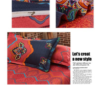 HKM-709651 Four-Piece Printed Polyester Bedding Set with Various Sizes and Pillowcase Options