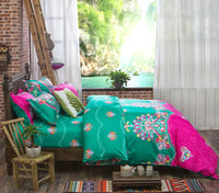 HKM-709651 Four-Piece Printed Polyester Bedding Set with Various Sizes and Pillowcase Options