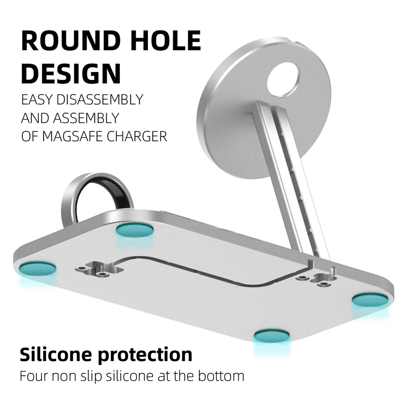 HKM-709715 Alloy Watch Charging Stand with Data Cable Accessories for Desktop Use