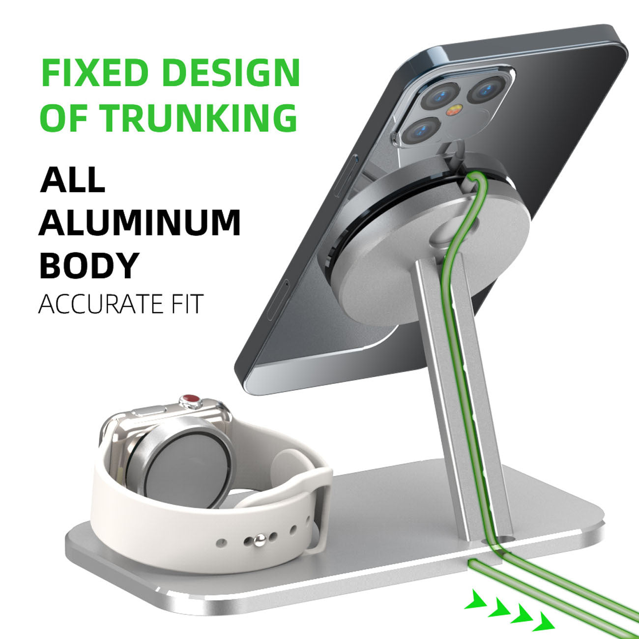 HKM-709715 Alloy Watch Charging Stand with Data Cable Accessories for Desktop Use