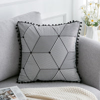 HKM-709715 Retro Geometric Abstract Velvet Pillowcase for Stylish Home Decor