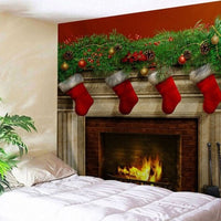 HKM-709779 Polyester Christmas Wall Blanket - Simple Modern Rectangle Design, Hand Washable
