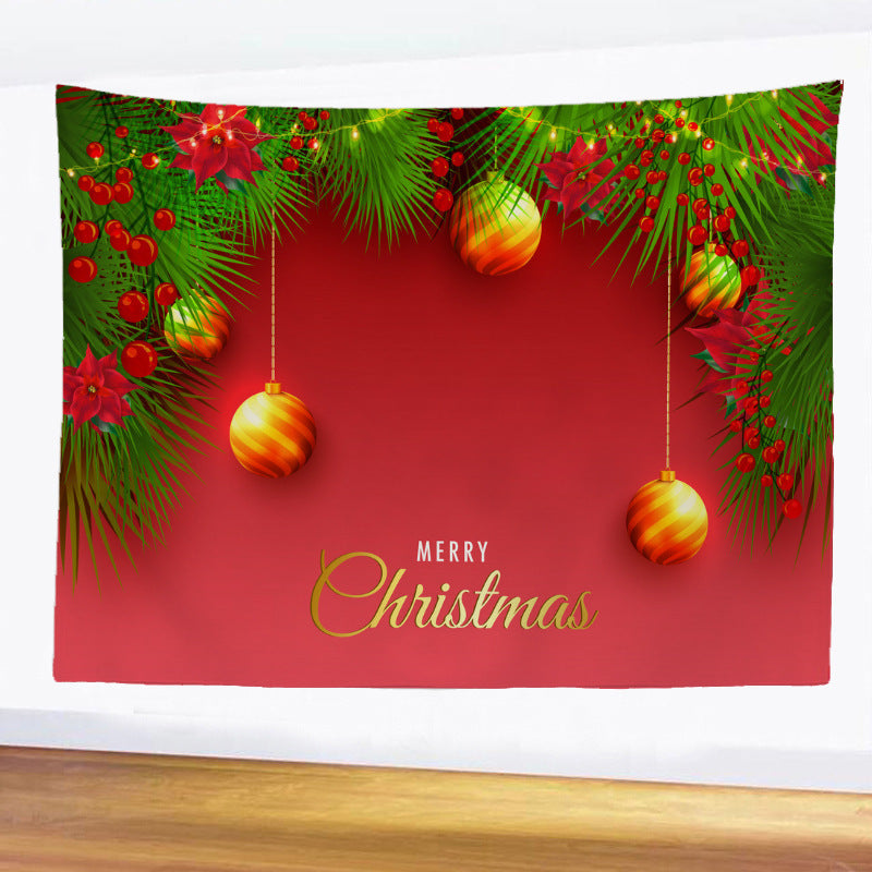 HKM-709779 Polyester Christmas Wall Blanket - Simple Modern Rectangle Design, Hand Washable